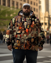 Sweat à capuche grande taille pour hommes avec personnages d'horreur